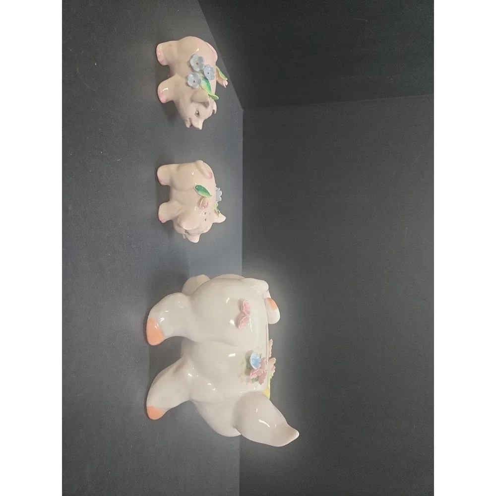 Vtg Lot Of 3 Pig Cottagecore Farmhouse Decor Lefton Bank Royal Windsor Shakers
